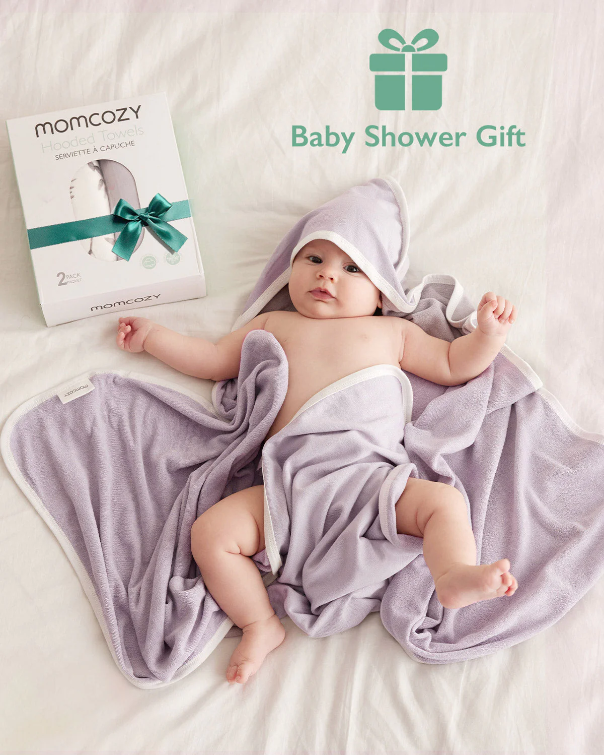 Lot de 2 serviettes à capuche pour bébé – Douche Nouveau-né - Image 13