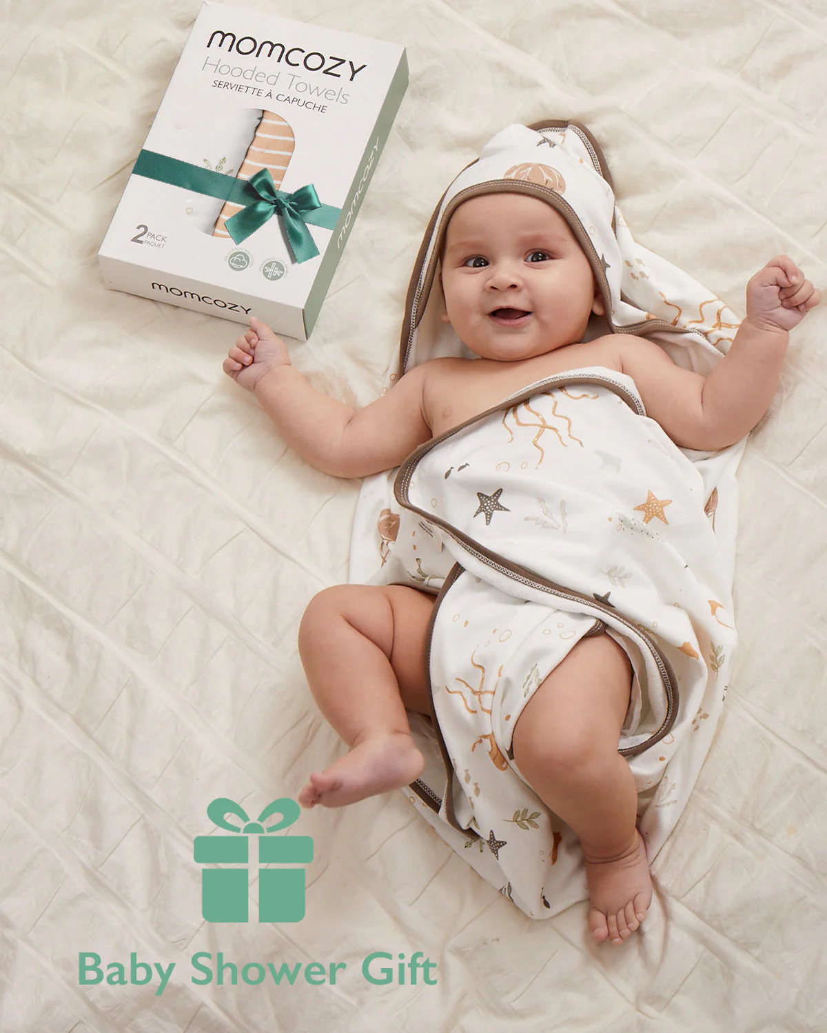 Lot de 2 serviettes à capuche pour bébé – Douche Nouveau-né - Image 18