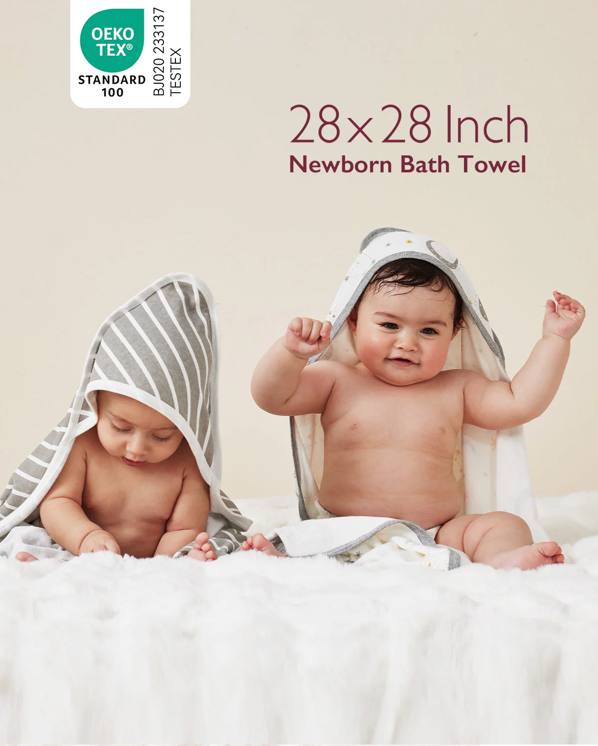 Lot de 2 serviettes à capuche pour bébé Momcozy – Motif Ciel Étoilé - Image 6