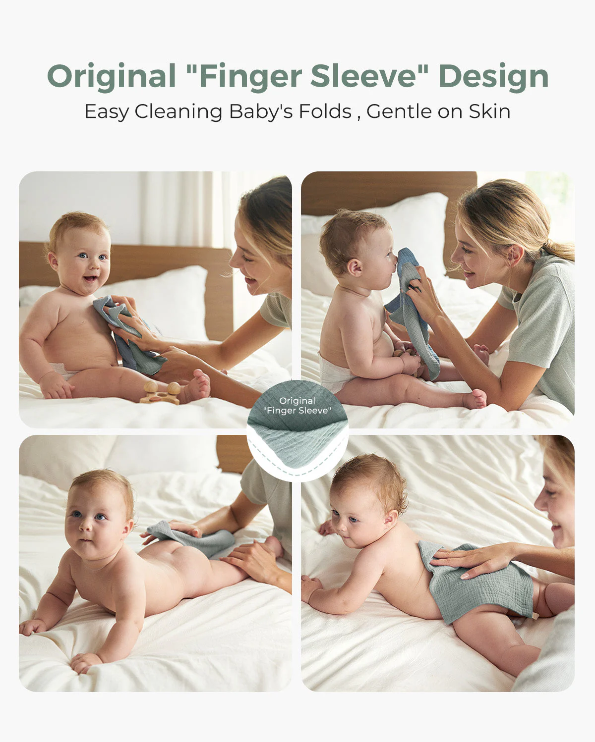 Lingettes pour bébé Momcozy – Coton doux 4 couches, adaptées aux nouveau-nés - Image 16