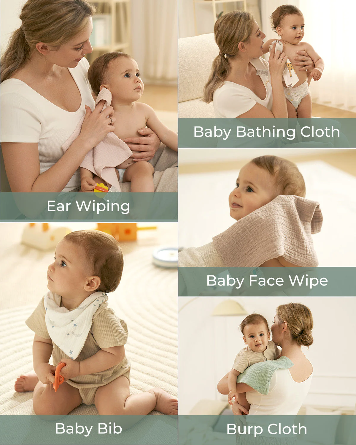 Lingettes pour bébé Momcozy – Coton doux 4 couches, adaptées aux nouveau-nés - Image 28