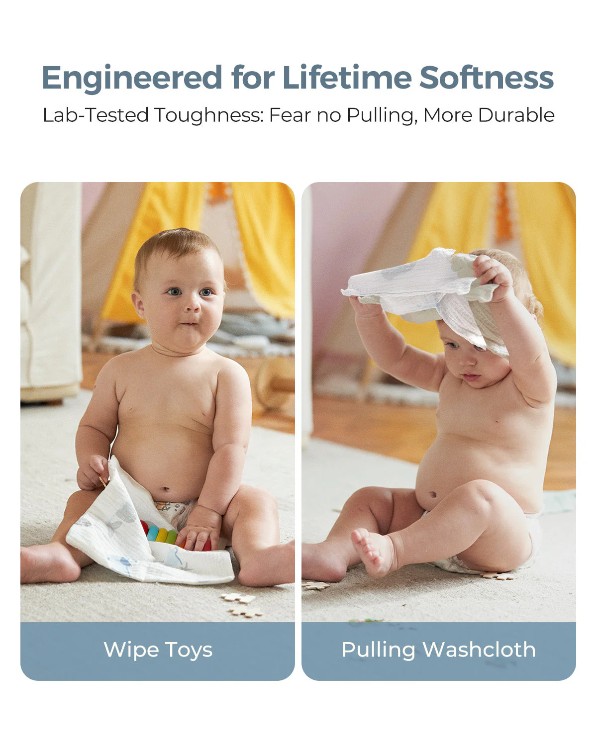 Lingettes pour bébé Momcozy – Coton doux 4 couches, adaptées aux nouveau-nés - Image 7