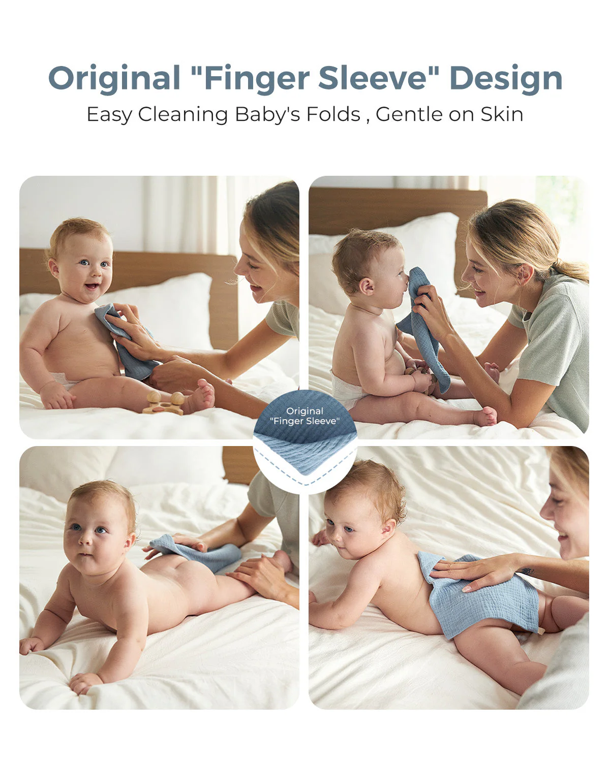 Lingettes pour bébé Momcozy – Coton doux 4 couches, adaptées aux nouveau-nés - Image 9