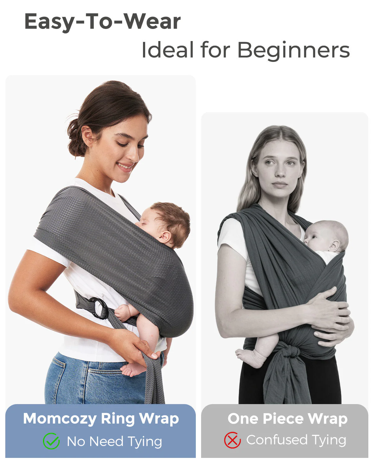 Porte-bébé Momcozy SnapLite Cooling Mesh Wrap - Image 42