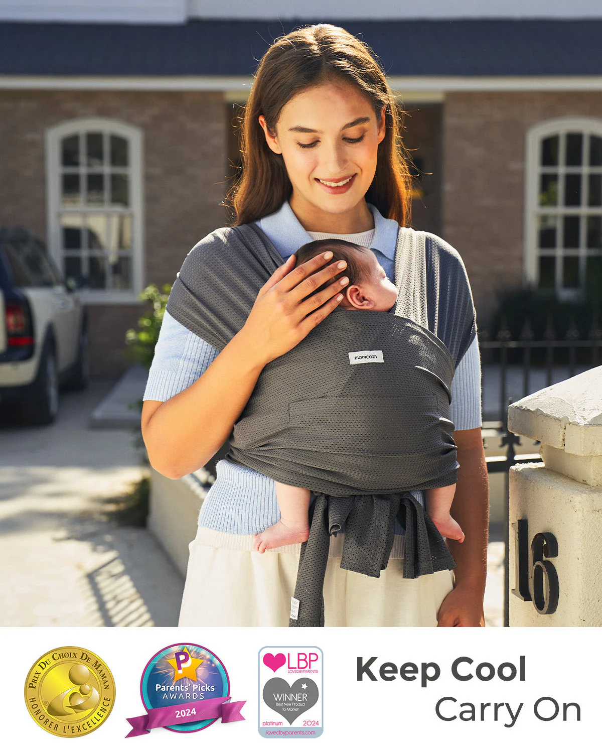 Porte-bébé Momcozy SnapLite Cooling Mesh Wrap - Image 44