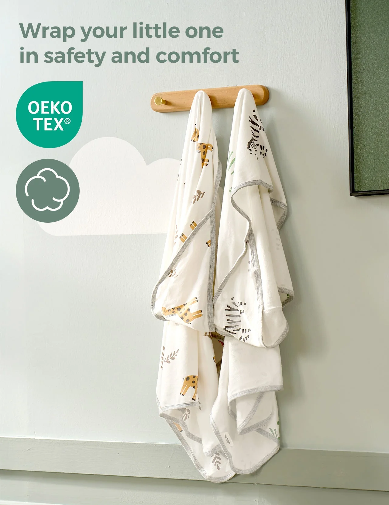 Serviette à capuche pour bébé Momcozy Meilleurs Vœux – Courage - Image 7