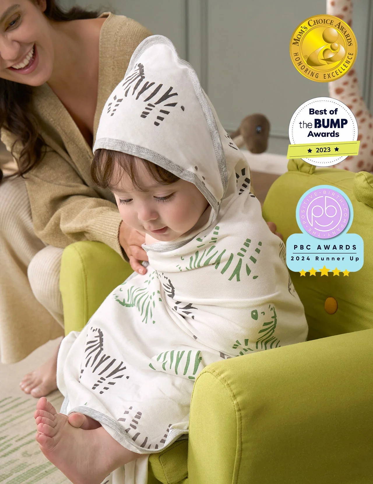 Serviette à capuche pour bébé Momcozy Meilleurs Vœux – Courage - Image 8