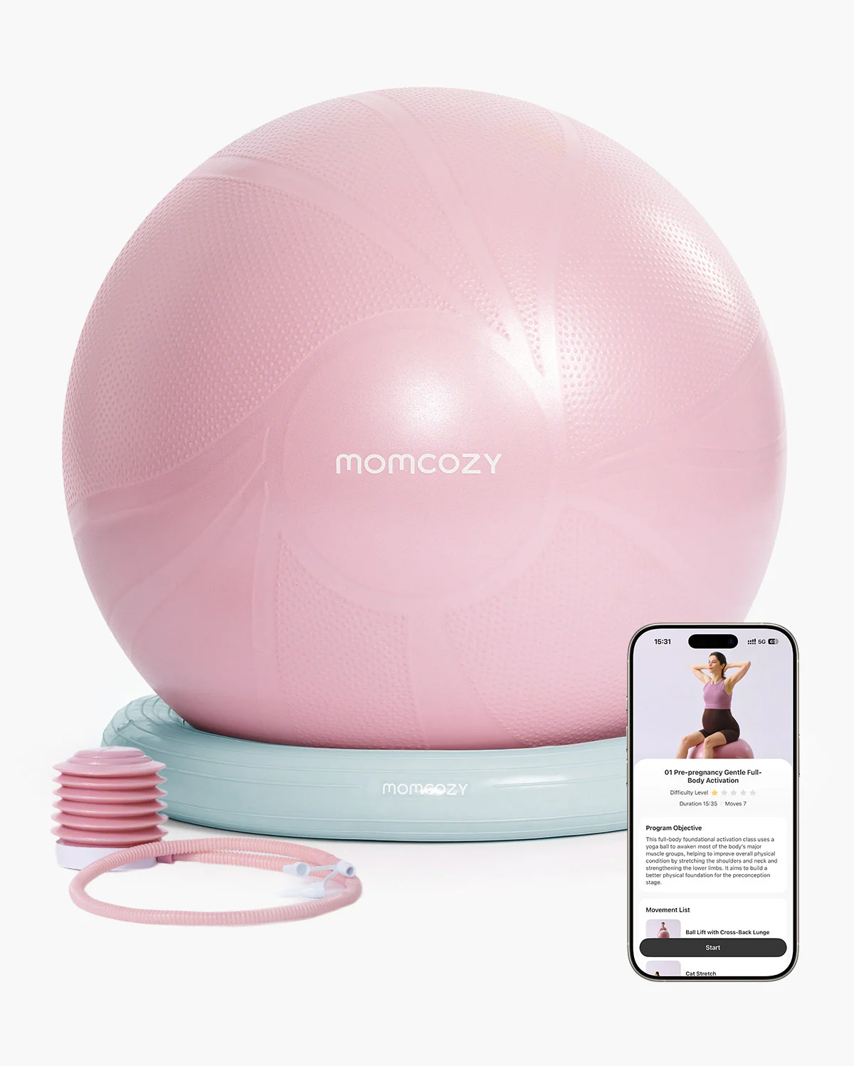 Momcozy BirthEase Pregnancy Ball Set—Maternity Exercise Ball - Image 16