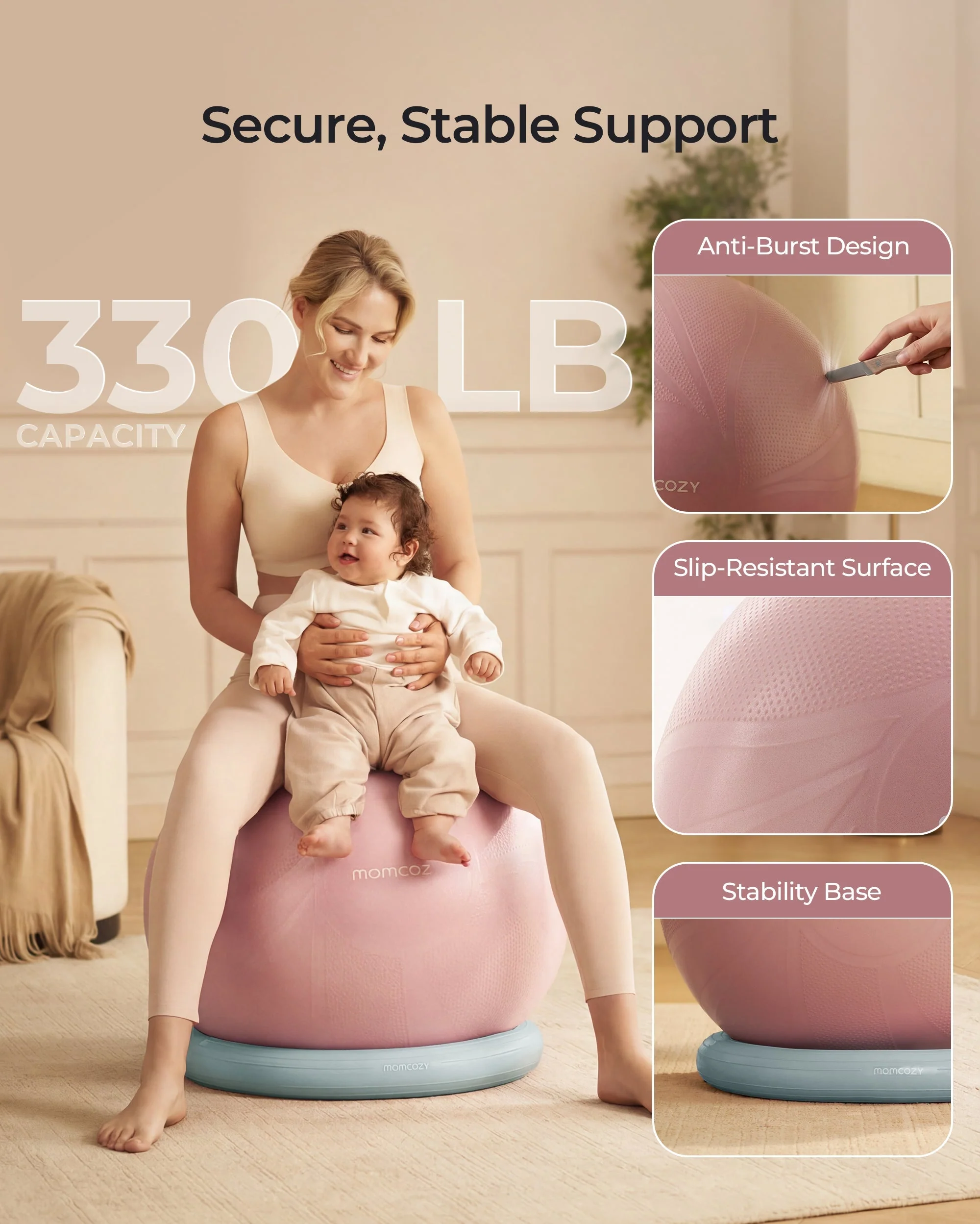 Momcozy BirthEase Pregnancy Ball Set—Maternity Exercise Ball - Image 19