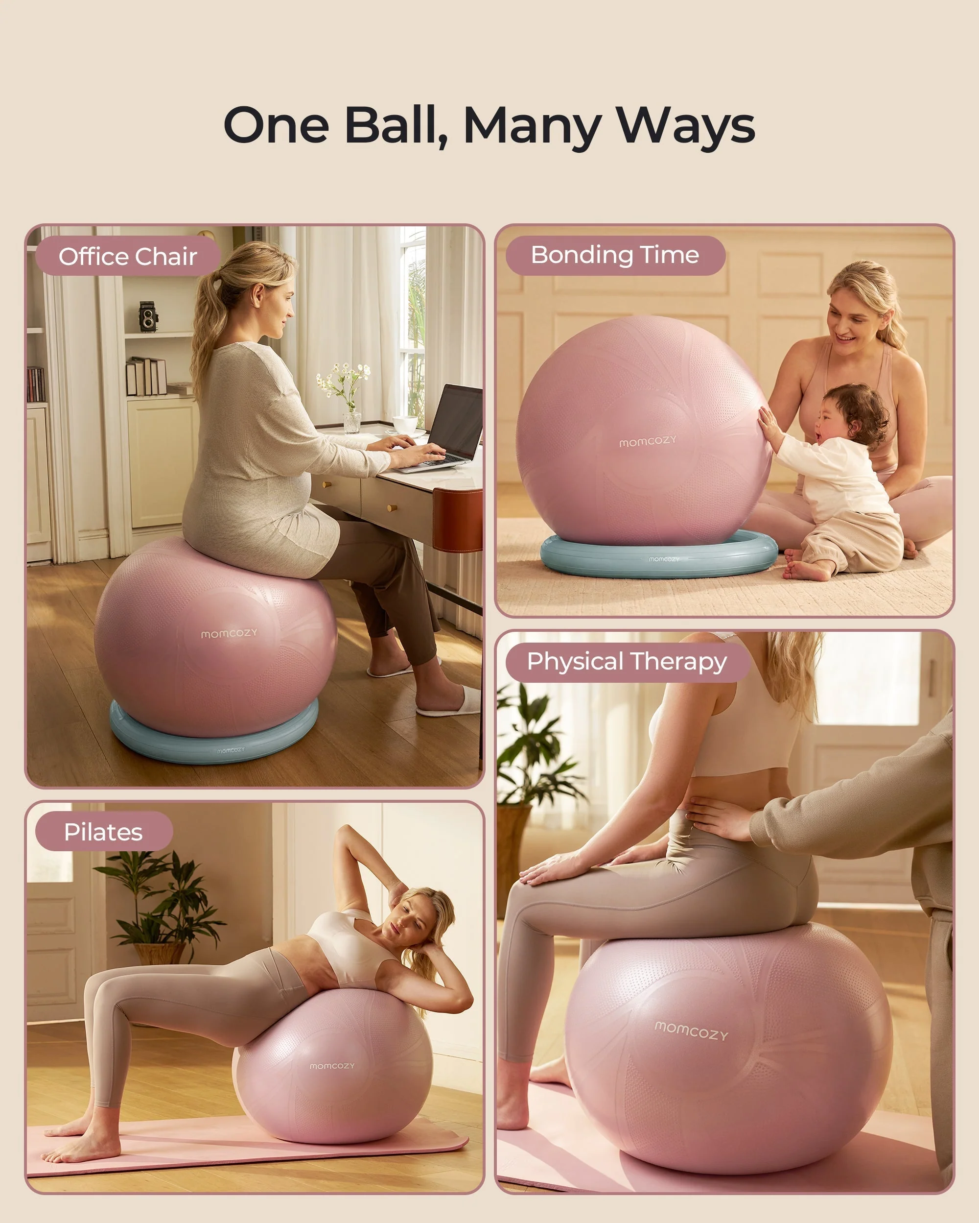 Momcozy BirthEase Pregnancy Ball Set—Maternity Exercise Ball - Image 20
