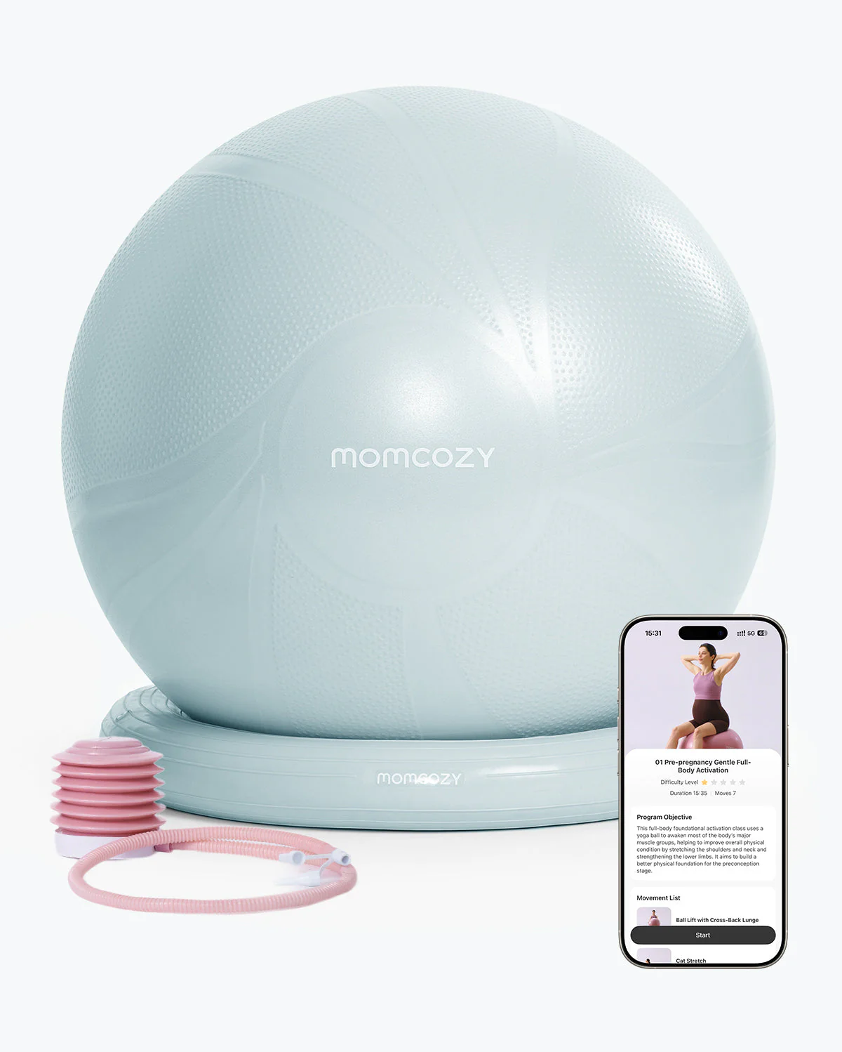 Momcozy BirthEase Pregnancy Ball Set—Maternity Exercise Ball - Image 4