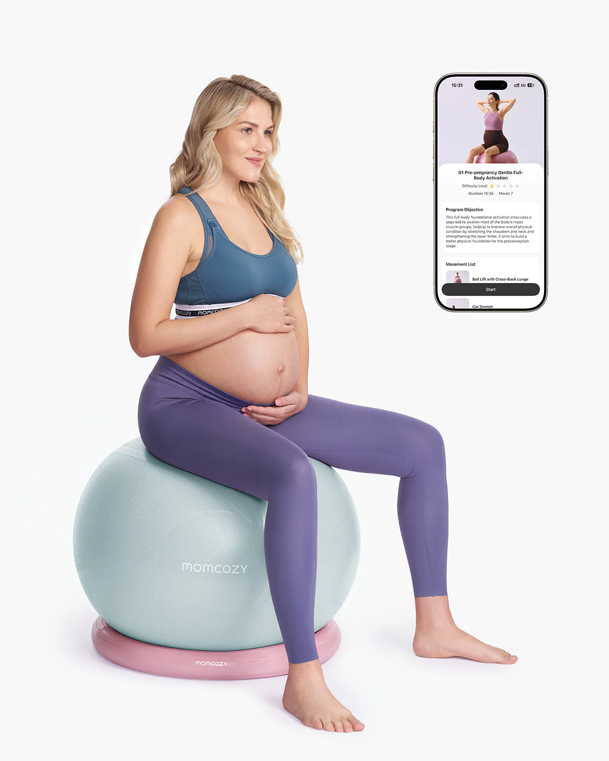 Momcozy BirthEase Pregnancy Ball Set—Maternity Exercise Ball - Image 7