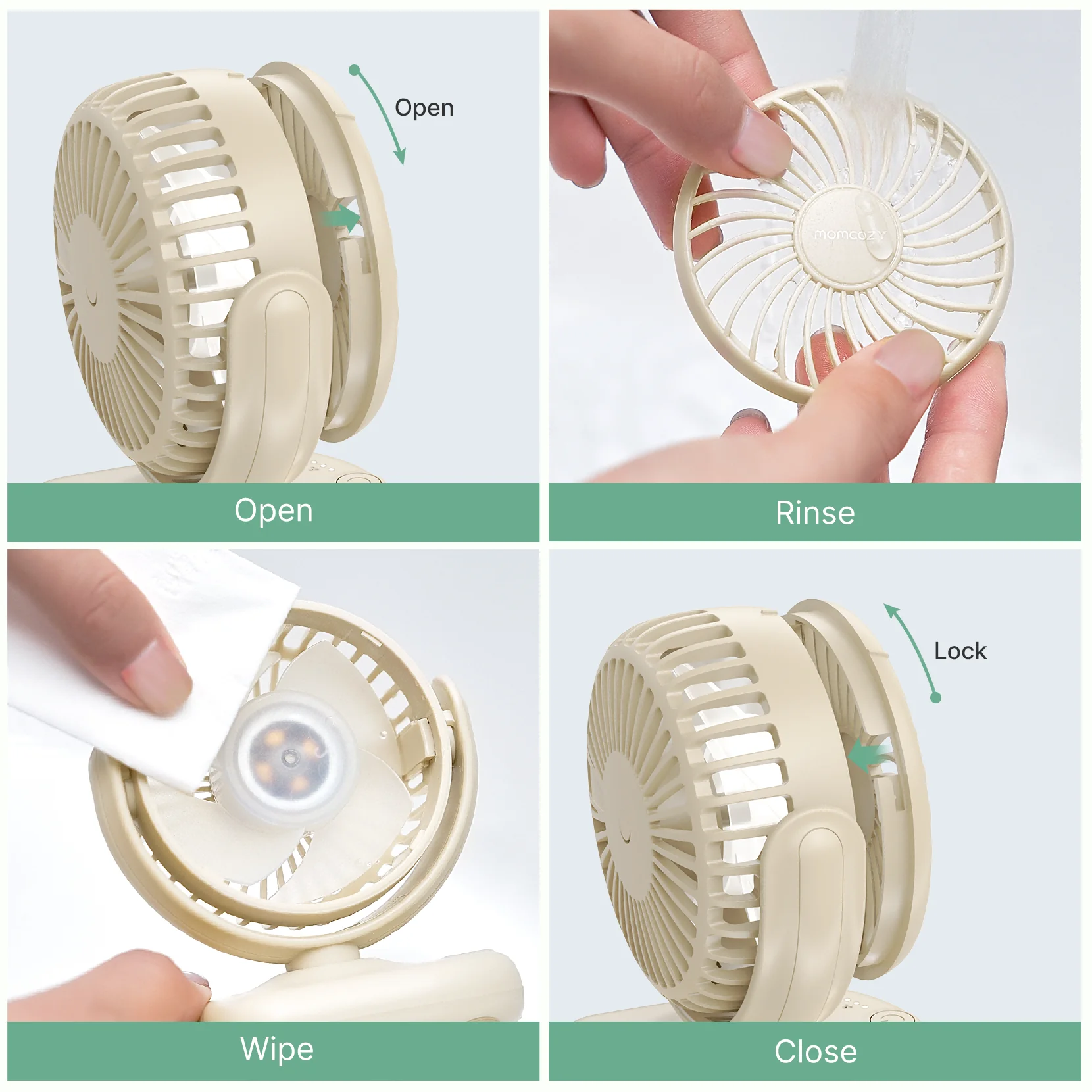 Ventilateur à pince 4 vitesses pour poussette Momcozy - Image 12