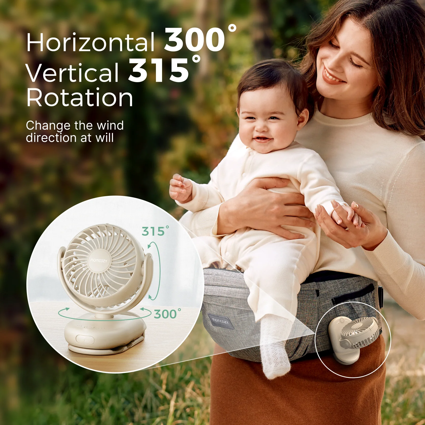 Ventilateur à pince 4 vitesses pour poussette Momcozy - Image 13