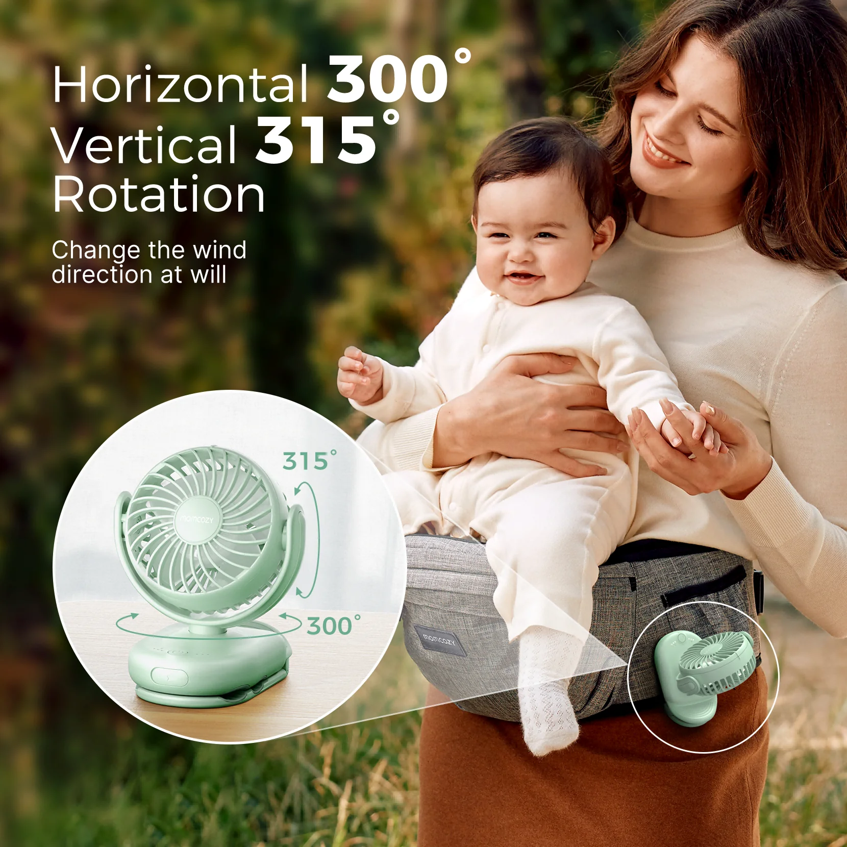Ventilateur à pince 4 vitesses pour poussette Momcozy - Image 21