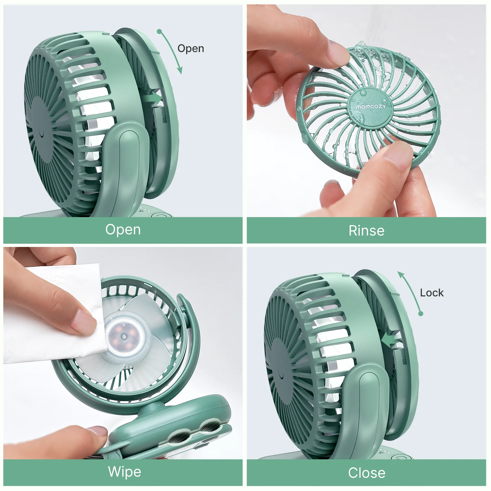Ventilateur à pince 4 vitesses pour poussette Momcozy - Image 29