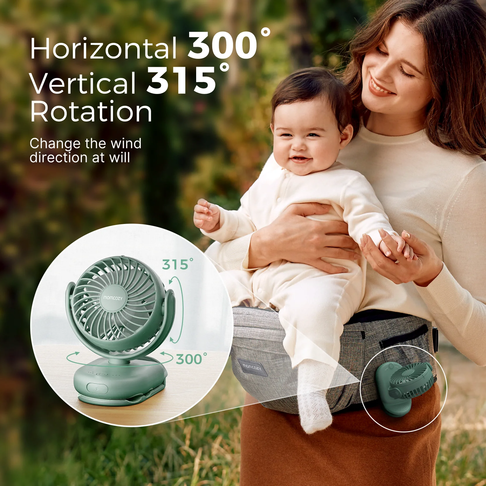 Ventilateur à pince 4 vitesses pour poussette Momcozy - Image 32