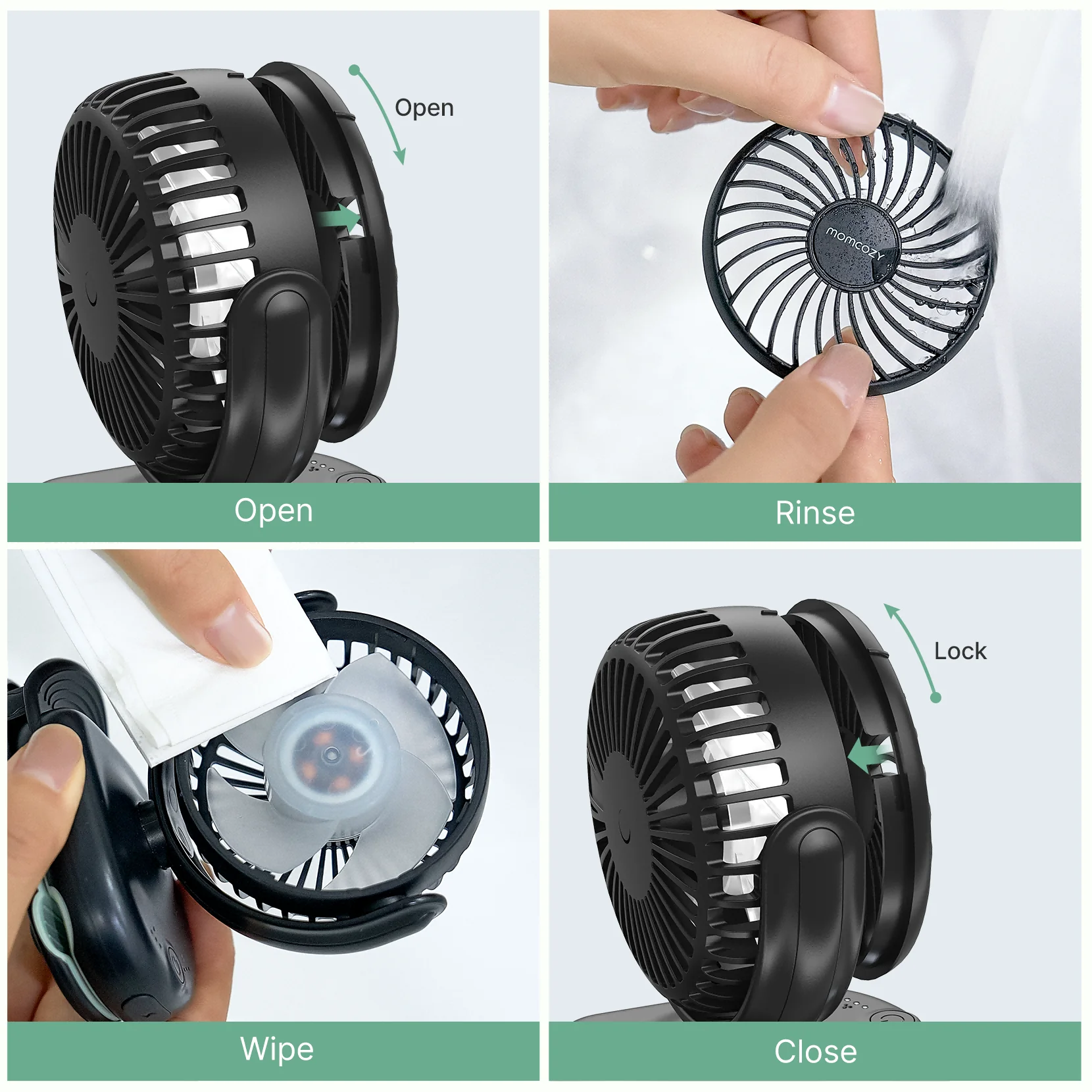 Ventilateur à pince 4 vitesses pour poussette Momcozy - Image 6