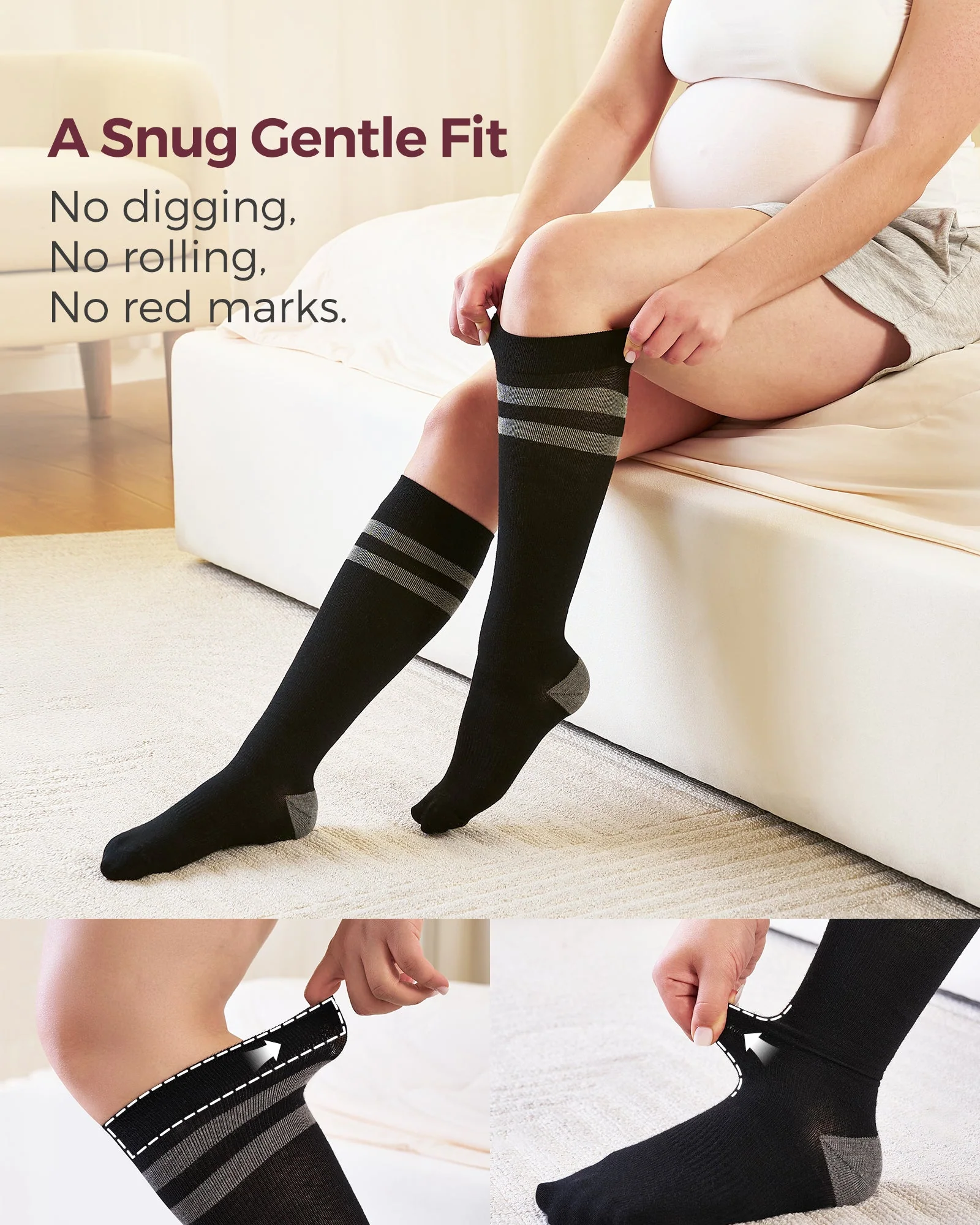 Chaussettes de compression Momcozy pour femmes – Mollet large - Image 18
