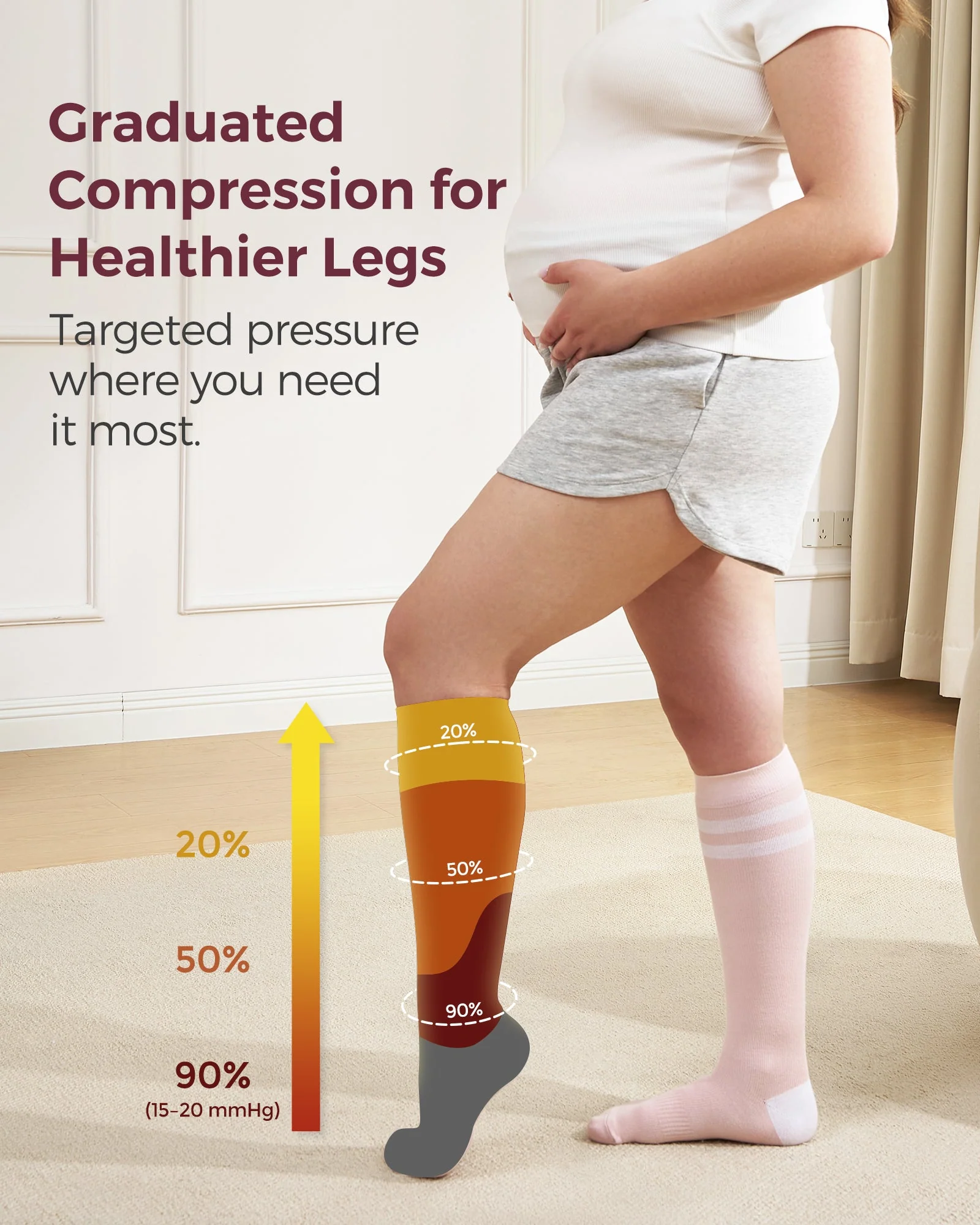 Chaussettes de compression Momcozy pour femmes – Mollet large - Image 22