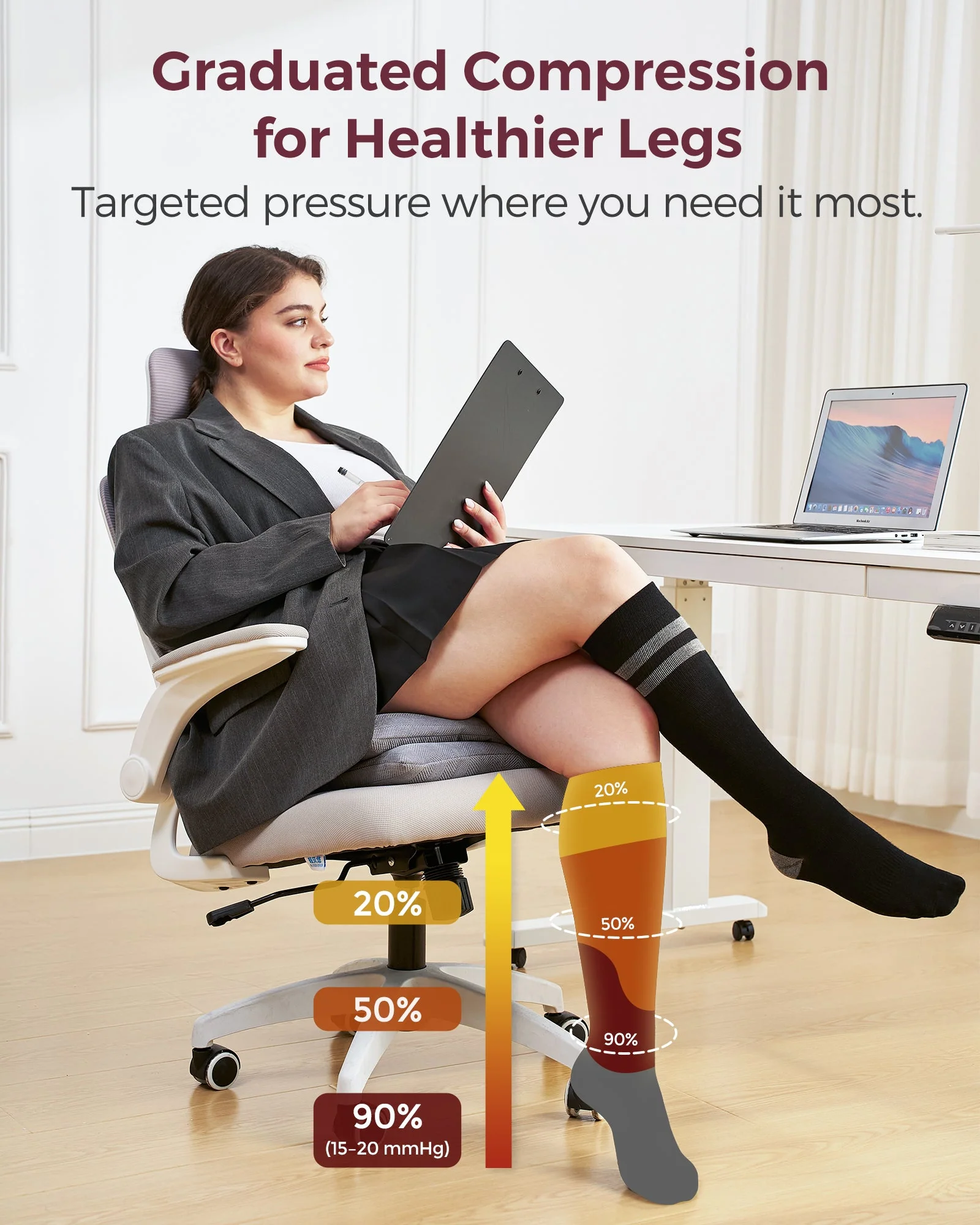 Chaussettes de compression Momcozy pour femmes – Mollet large - Image 5