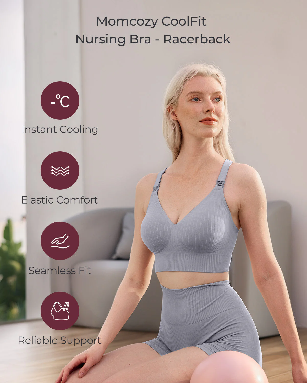 Soutien-gorge de sport d’allaitement CoolFit Momcozy – Dos nageur - Image 30