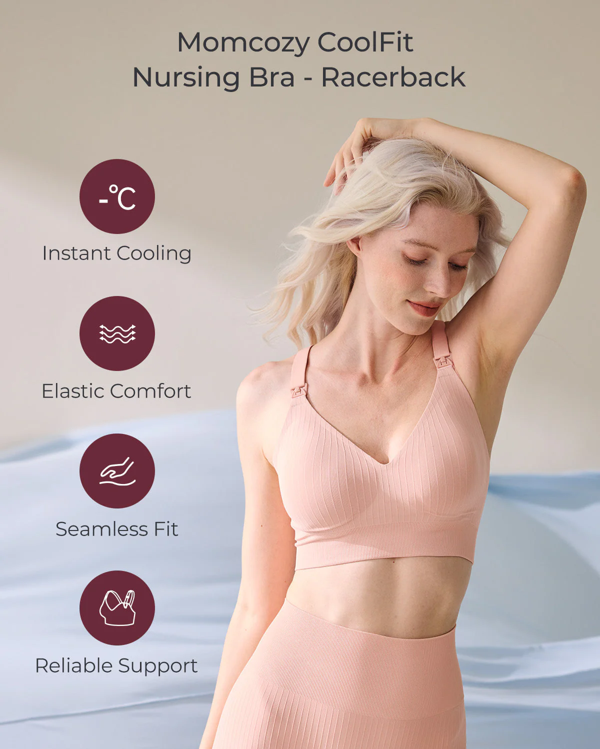 Soutien-gorge de sport d’allaitement CoolFit Momcozy – Dos nageur - Image 5