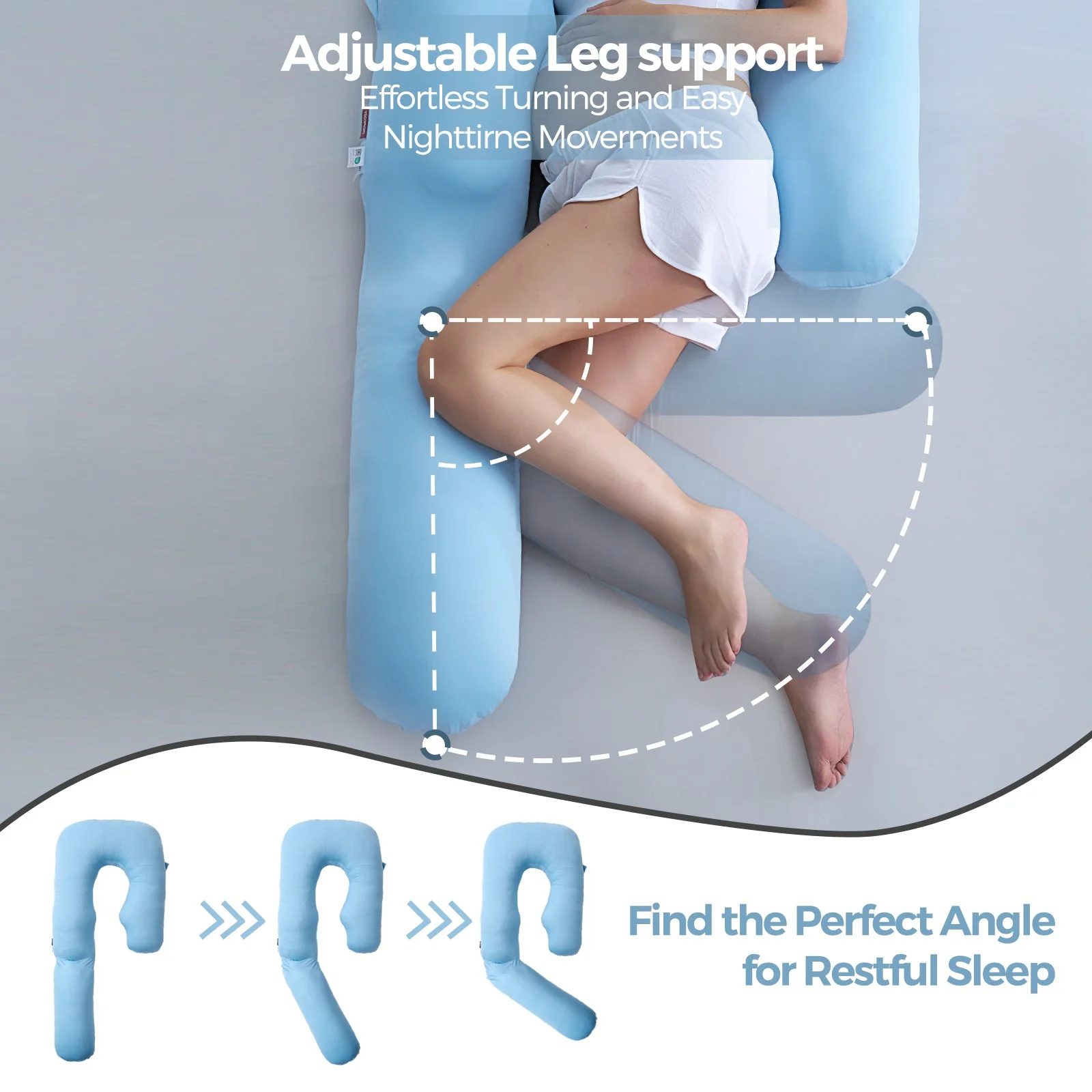 Original F Shaped Pregnancy Pillows with Adjustable Wedge Pillow (Oreiller de grossesse en forme de F réglable) - Image 5