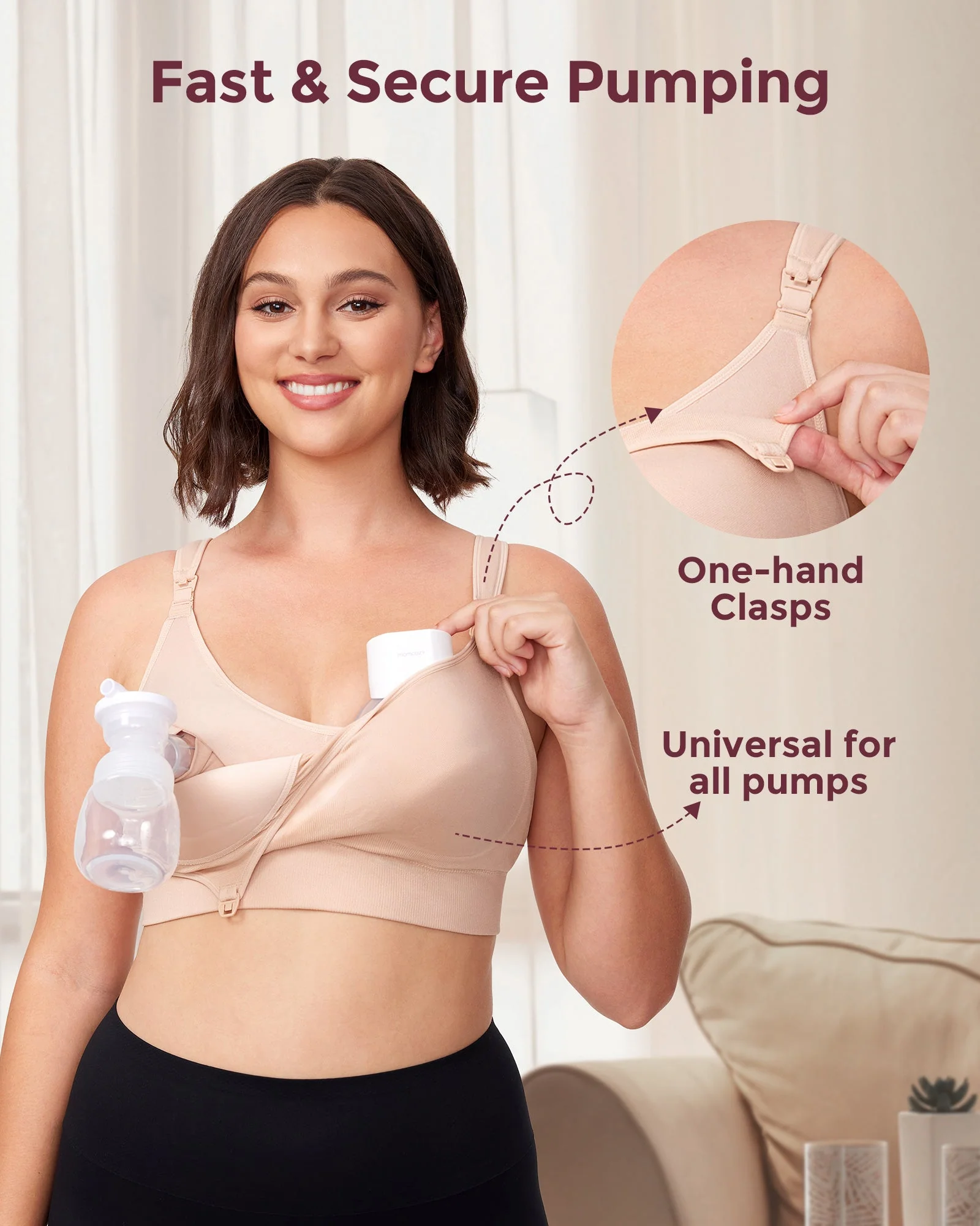 Soutien-gorge d’allaitement Momcozy mains libres tout-en-un avec coussinet fixe - Image 3