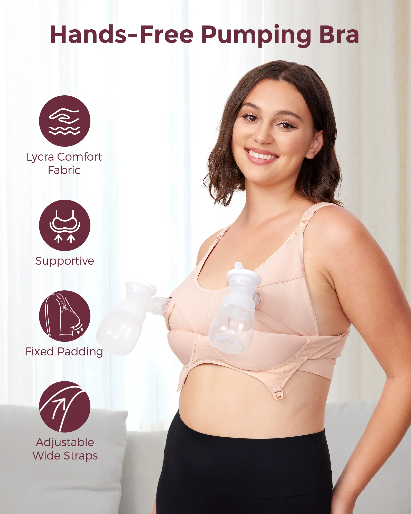Soutien-gorge d’allaitement Momcozy mains libres tout-en-un avec coussinet fixe - Image 4