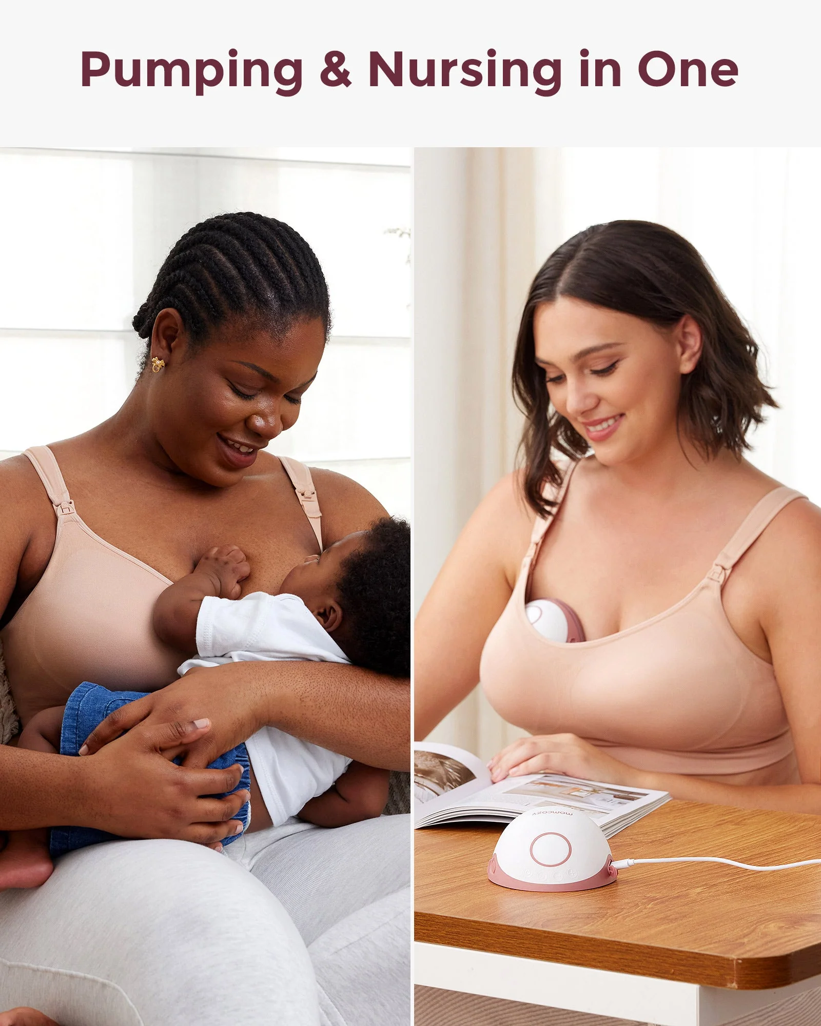 Soutien-gorge d’allaitement Momcozy mains libres tout-en-un avec coussinet fixe - Image 7