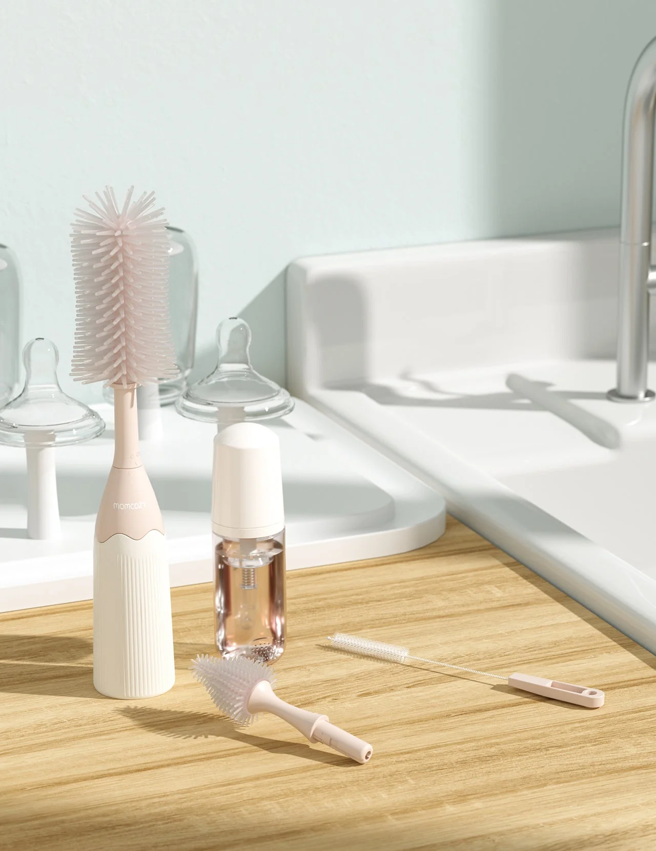 Kit de brosse à biberon Momcozy Innovative Push-Press Design - Image 11