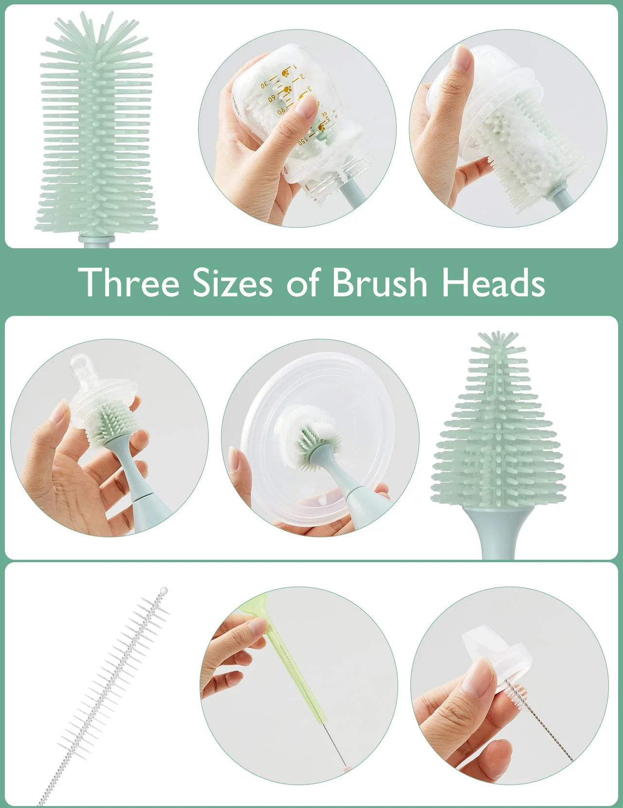 Kit de brosse à biberon Momcozy Innovative Push-Press Design - Image 3