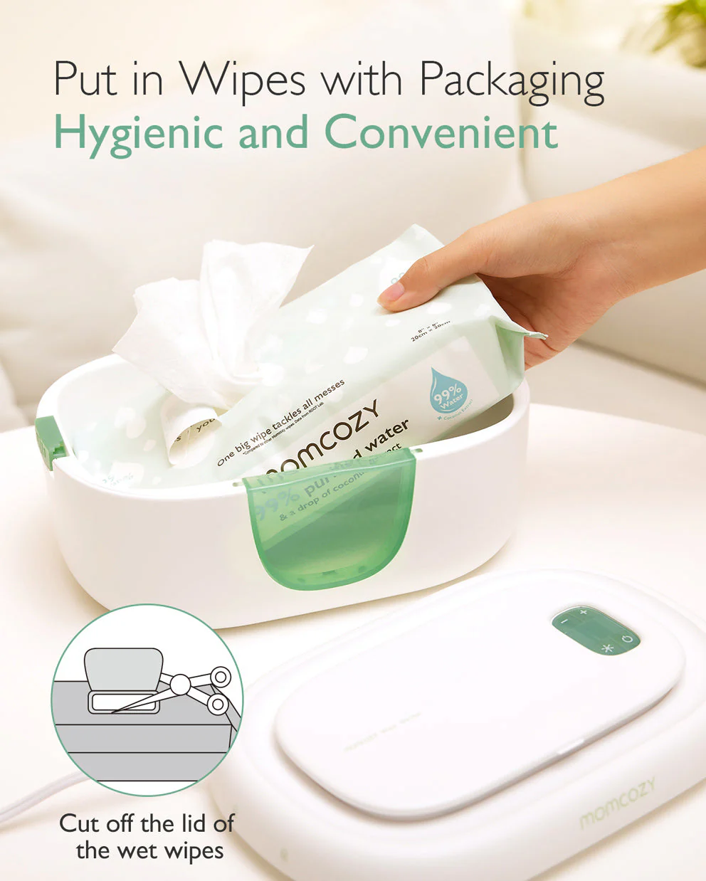 Chauffe-lingettes pour bébé grande capacité Momcozy - Image 7