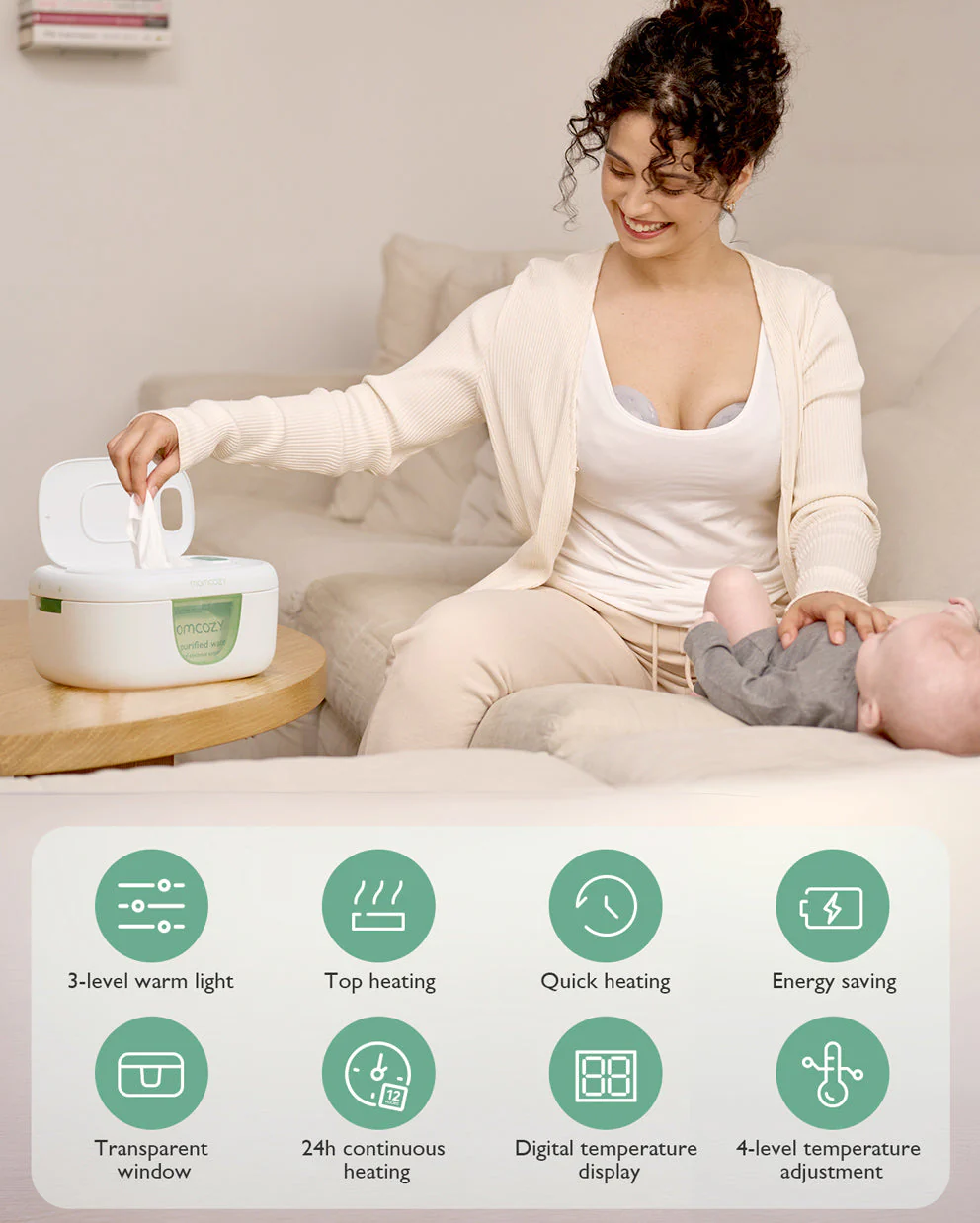 Chauffe-lingettes pour bébé grande capacité Momcozy - Image 9