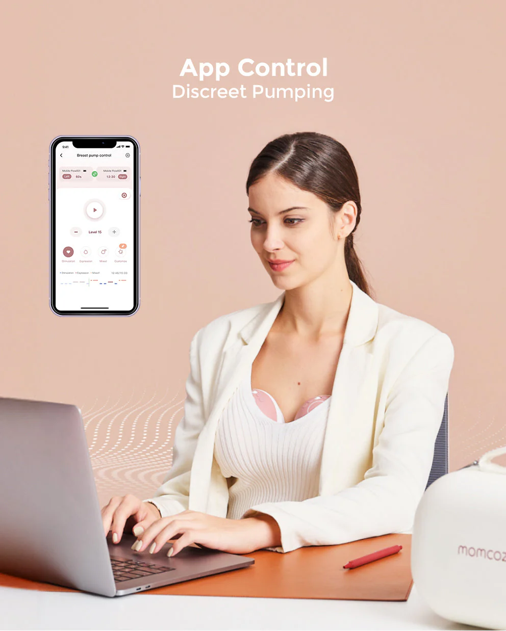 Momcozy Mobile Flow™ Tire-lait mains libres | M9 - Image 3