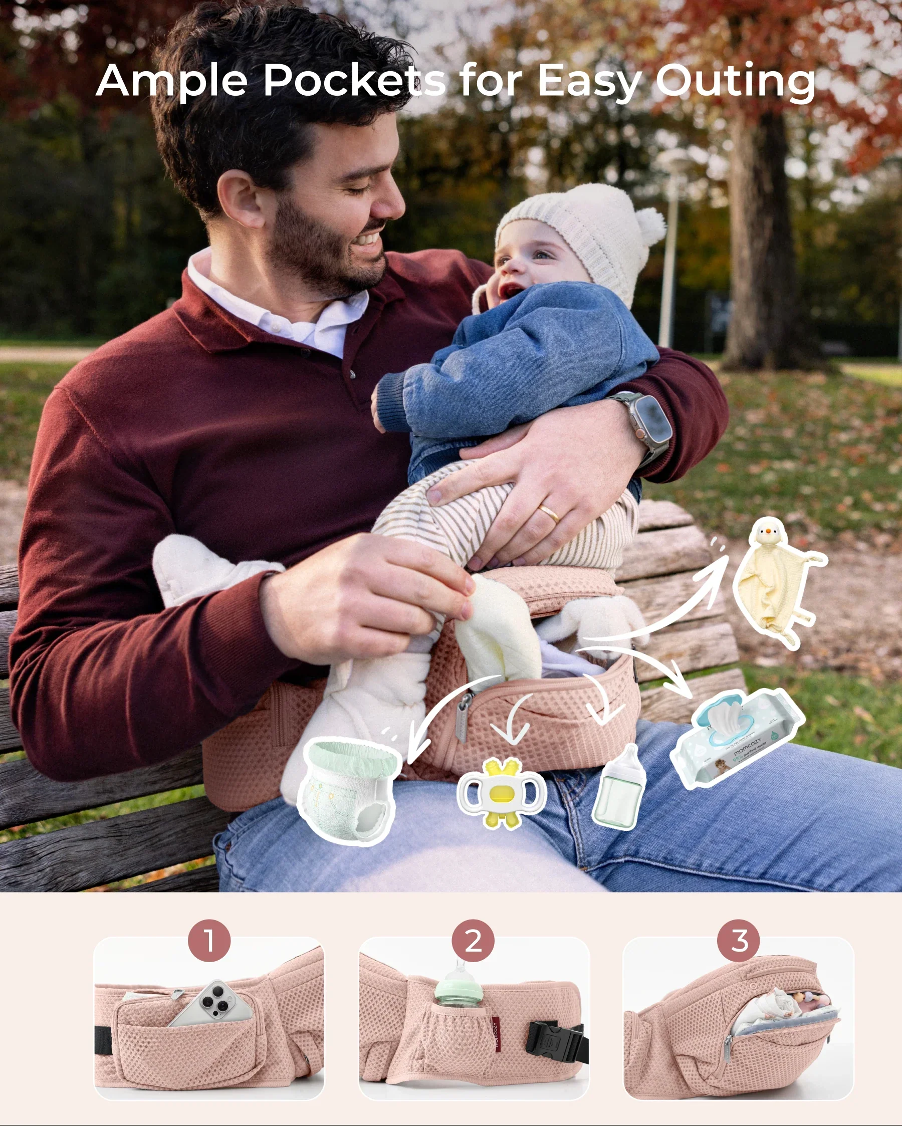 Porte-bébé Momcozy Move2Fit Hip - Image 19