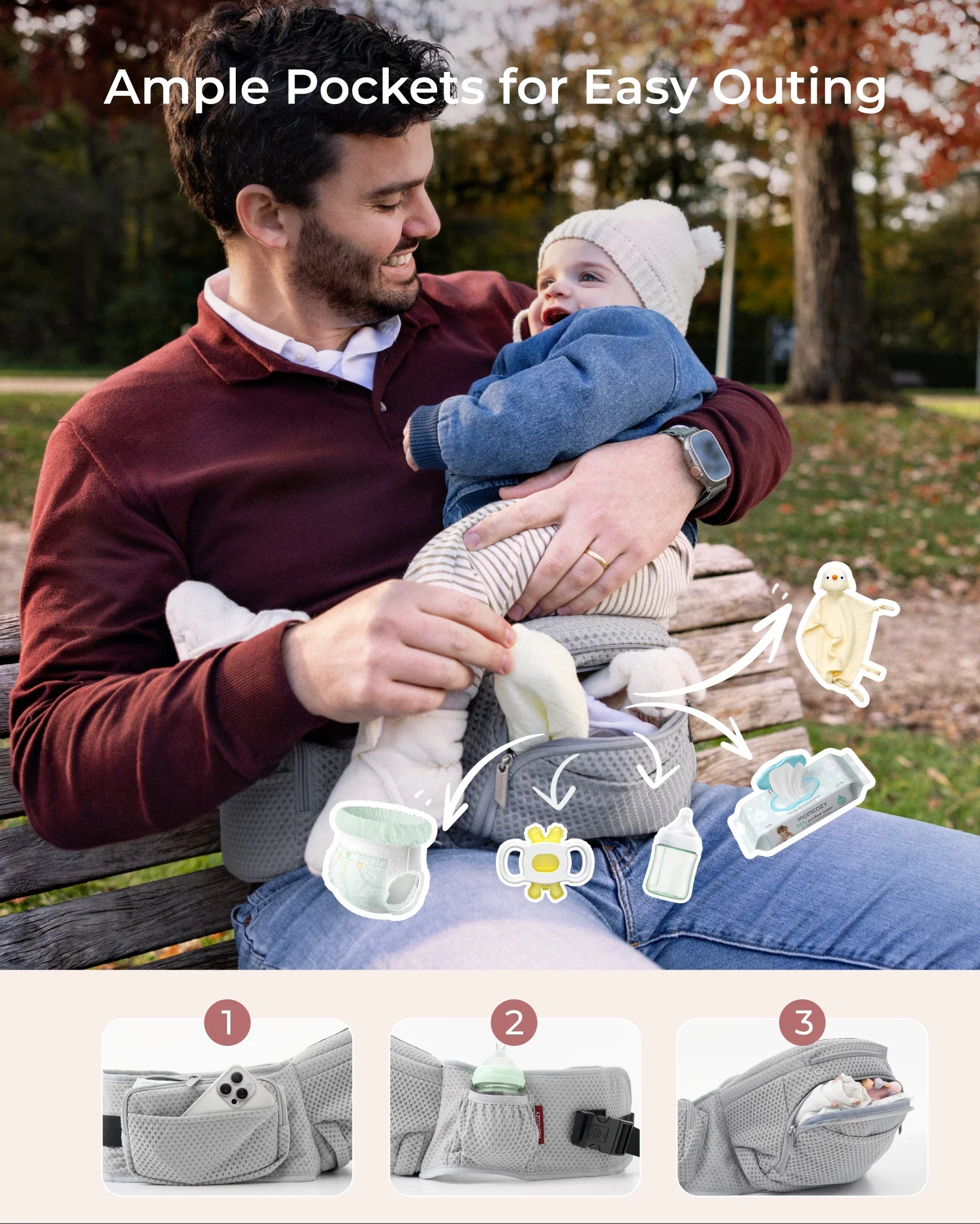 Porte-bébé Momcozy Move2Fit Hip - Image 29