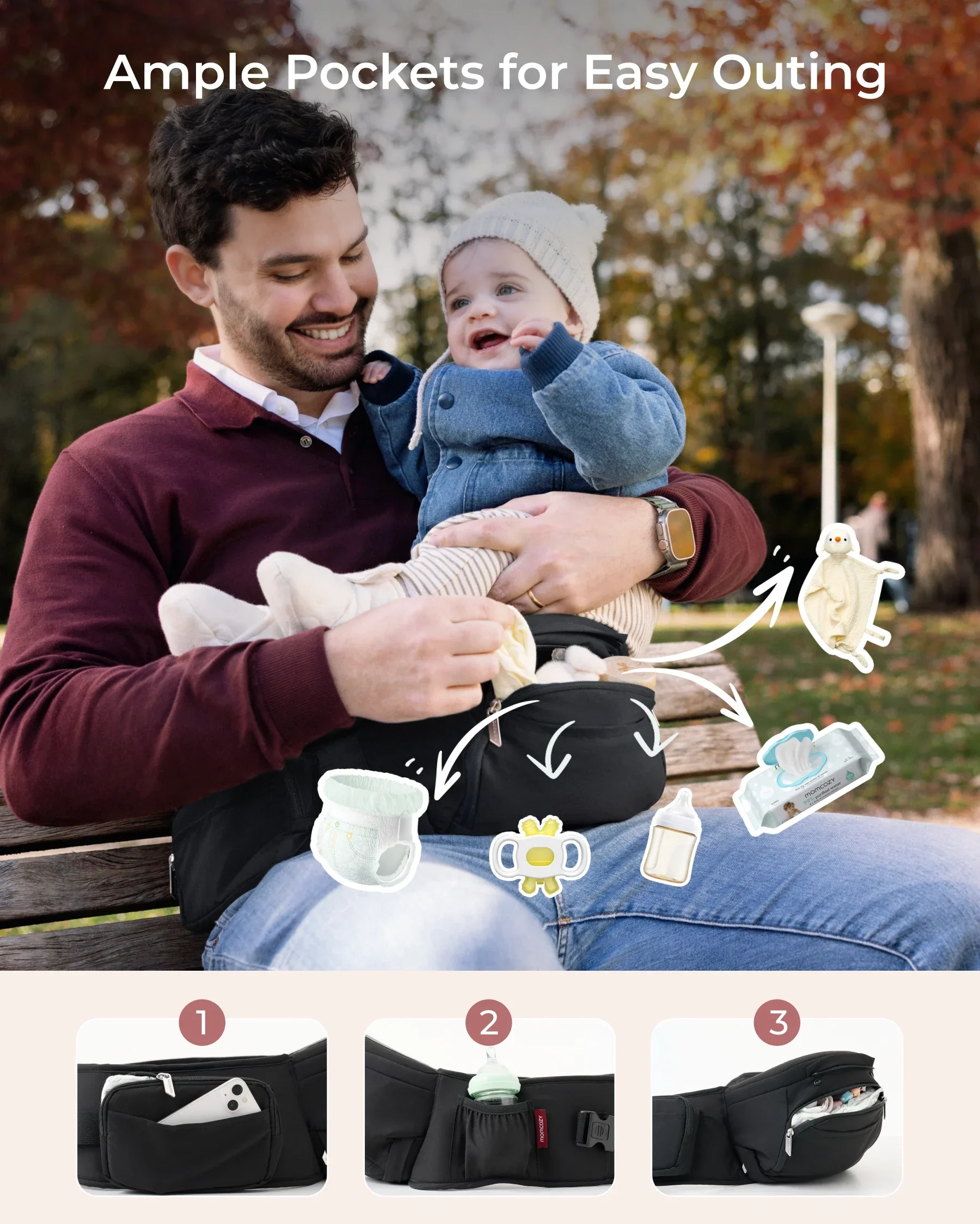 Porte-bébé Momcozy Move2Fit Hip - Image 7