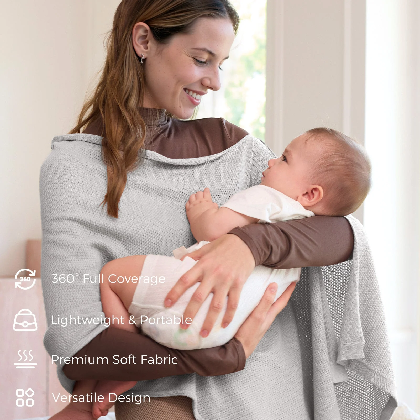 Couverture d'allaitement Momcozy - Poncho d'intimité doux, respirant et à usages multiples - Image 18