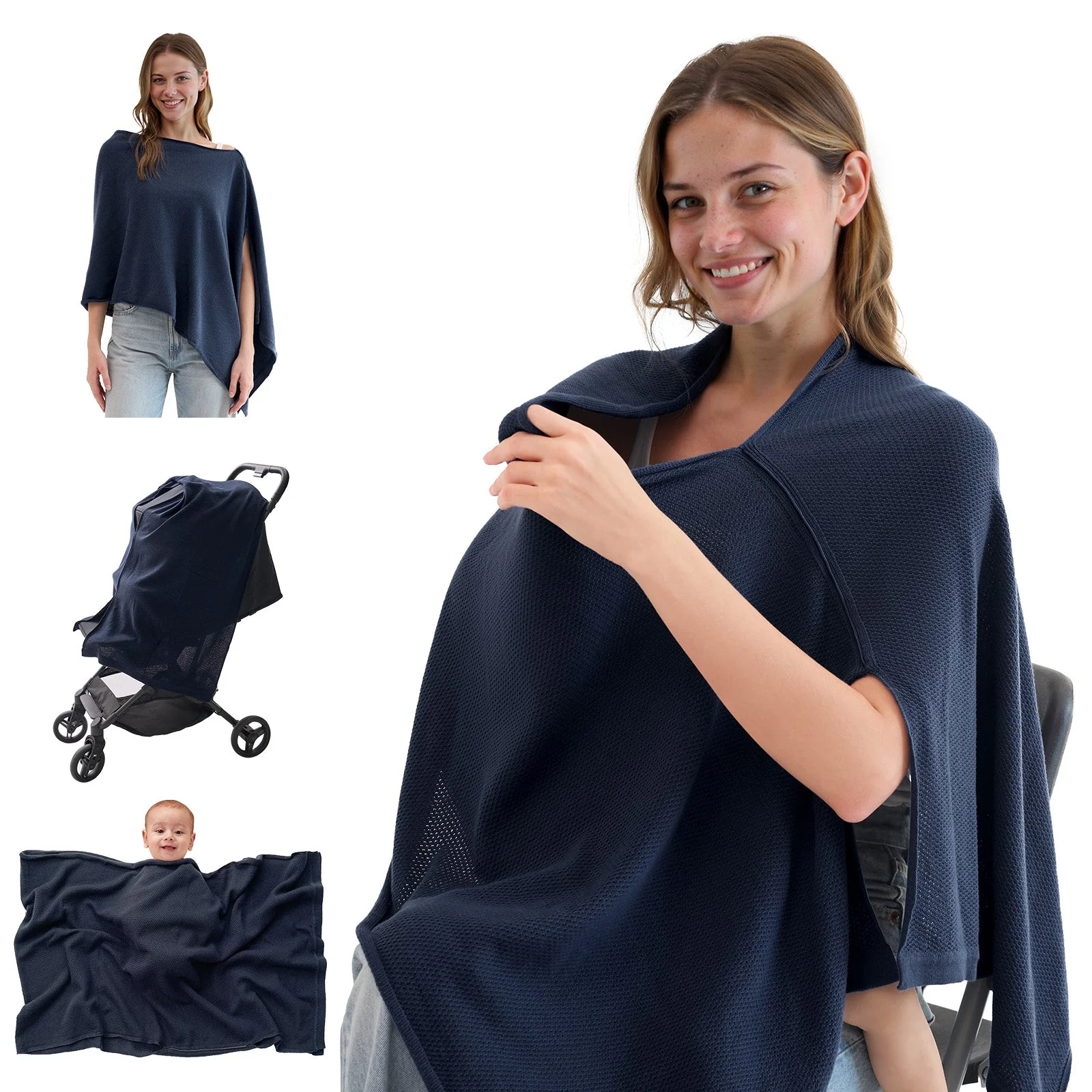 Couverture d'allaitement Momcozy - Poncho d'intimité doux, respirant et à usages multiples - Image 24
