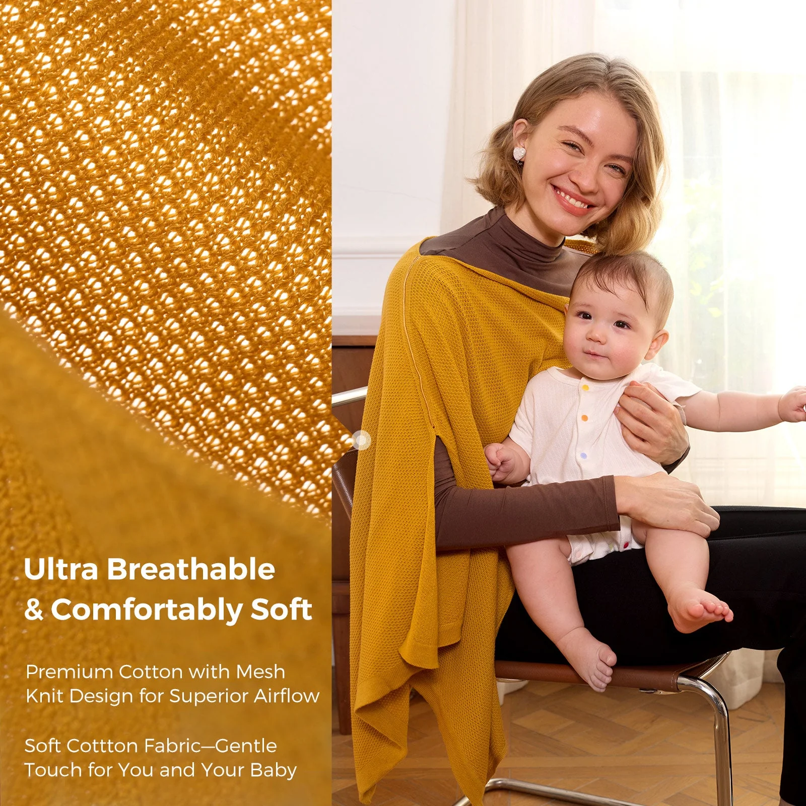 Couverture d'allaitement Momcozy - Poncho d'intimité doux, respirant et à usages multiples - Image 4