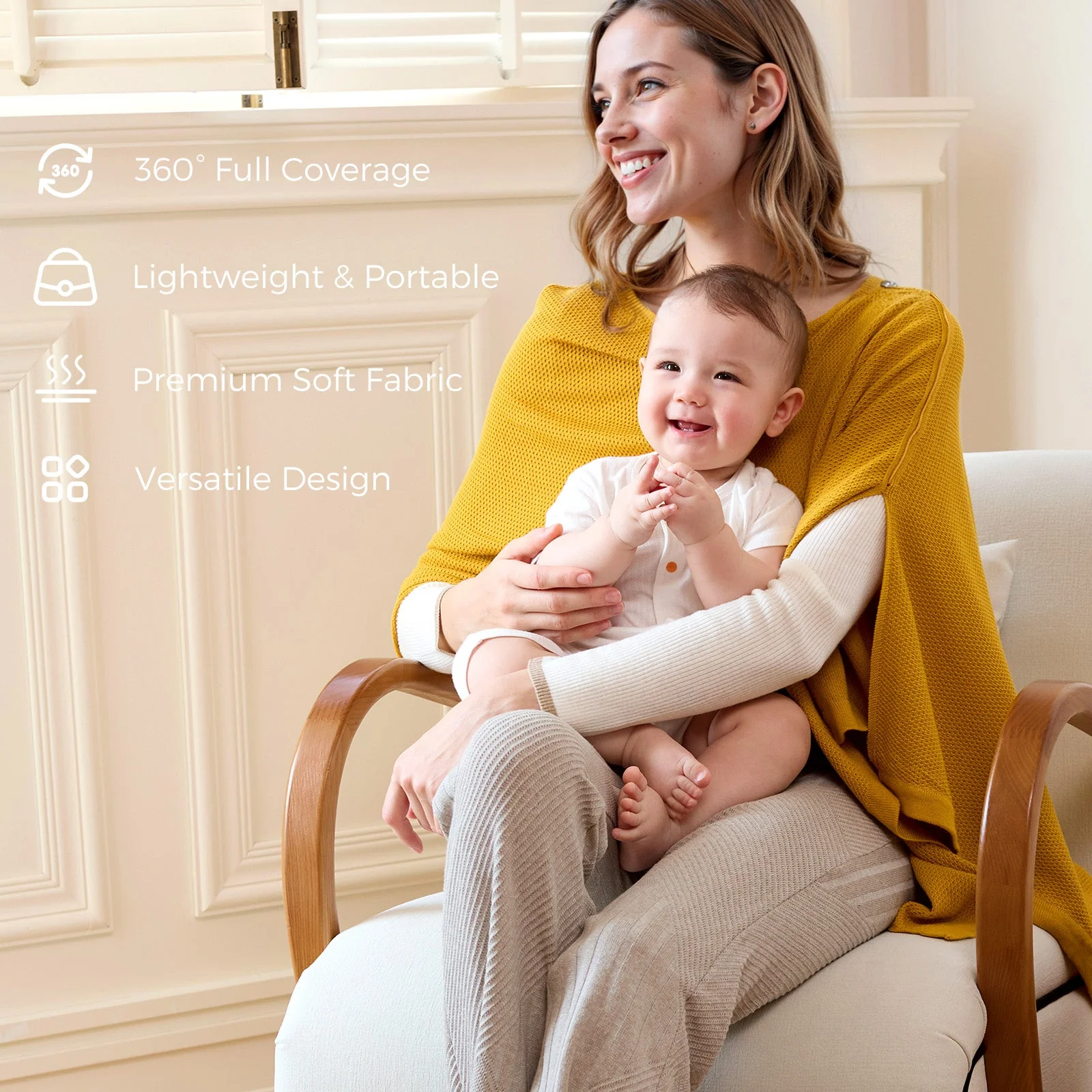 Couverture d'allaitement Momcozy - Poncho d'intimité doux, respirant et à usages multiples - Image 6