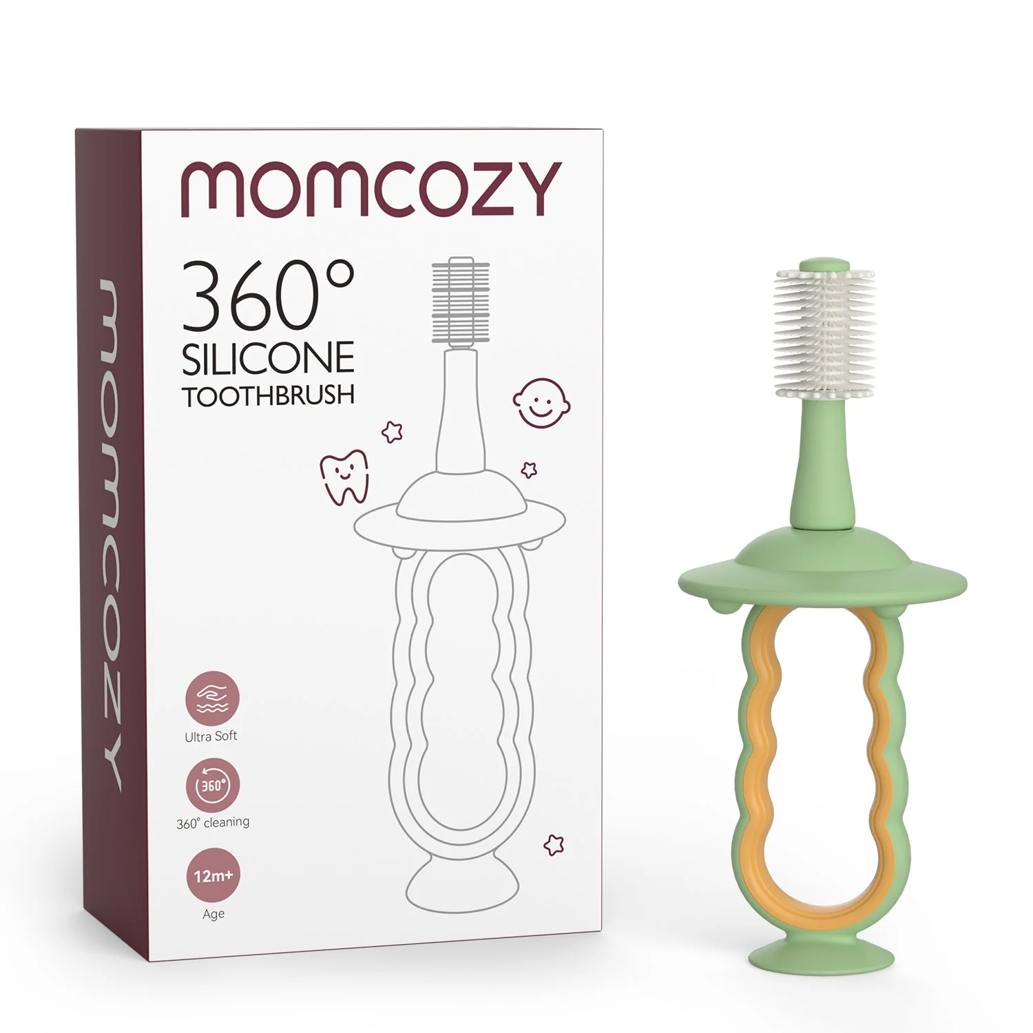 Momcozy Oral Care Series: Baby Finger à dents Brosse, Baby Wipes Brosse, Nettoyer pour bébé, brosse à dents pour bébé - Image 8