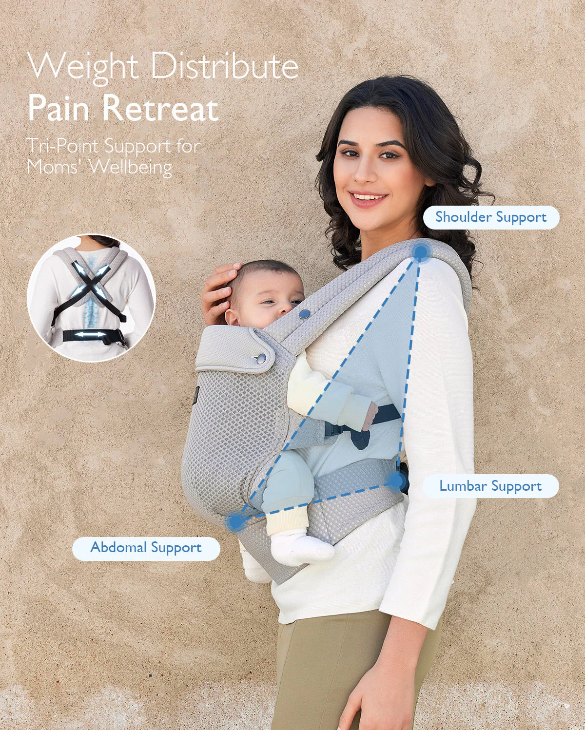 Porte-bébé Momcozy PureHug en maille aérée - Image 14