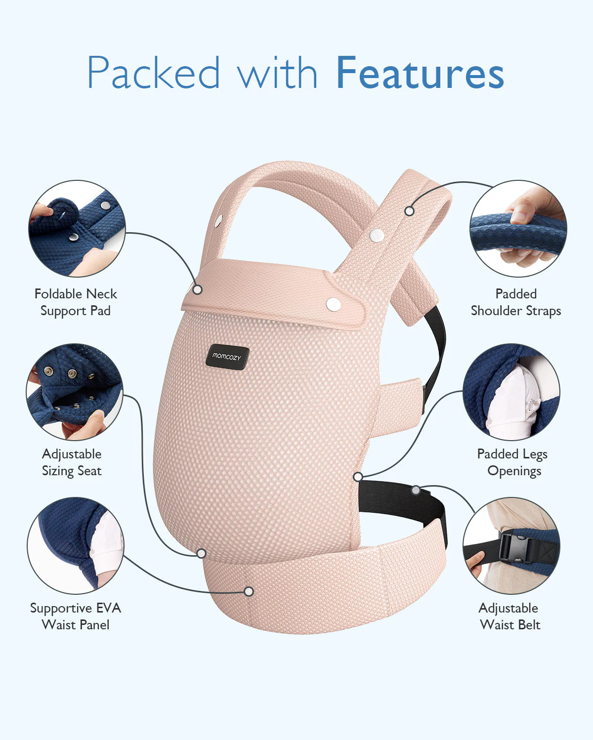 Porte-bébé Momcozy PureHug en maille aérée - Image 5
