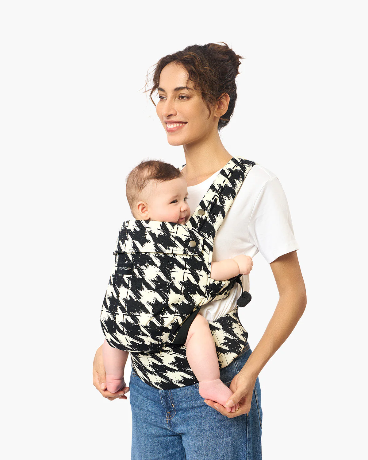 Porte-bébé Momcozy PureHug - Coton à motif pied-de-poule - Image 9