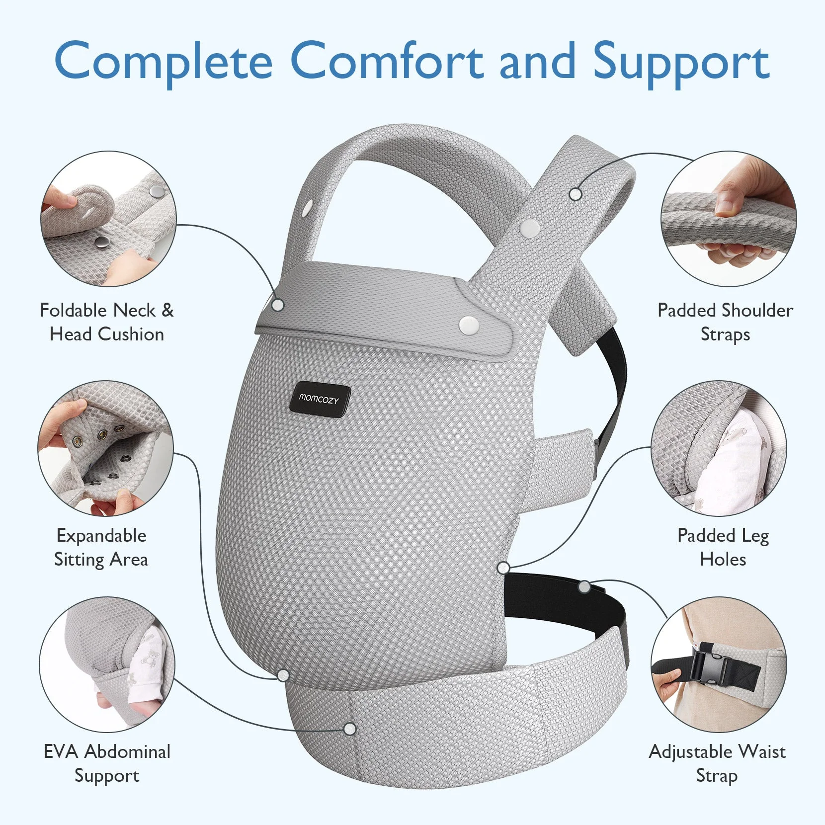 Porte-bébé Momcozy PureHug - Ergonomique, confortable & léger - Image 48