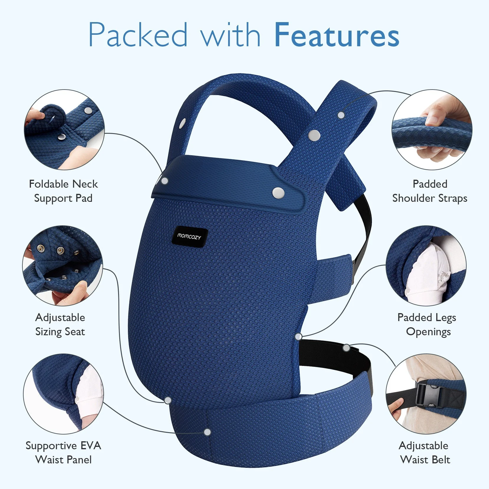 Porte-bébé Momcozy PureHug - Ergonomique, confortable & léger - Image 57