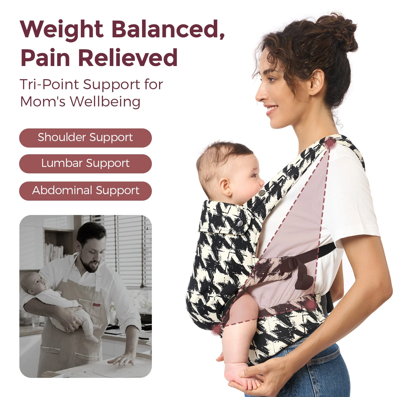 Porte-bébé Momcozy PureHug - Ergonomique, confortable & léger - Image 64